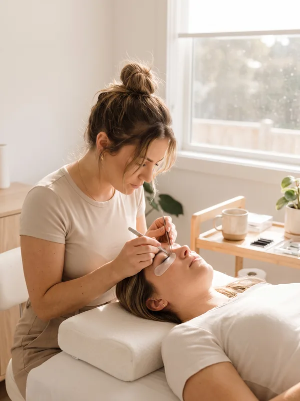 Wimpernbehandlung im Studio